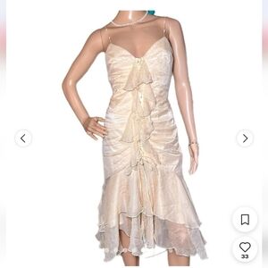 Laundry By Shelli Segal Cream Midi Dress